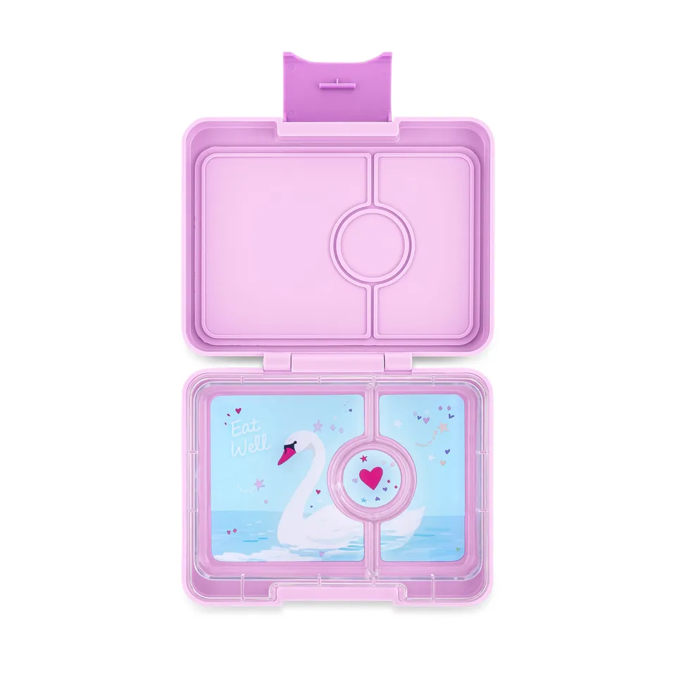 Yumbox Snack svačinový box Ami Purple Swan Tray 3 přihrádky