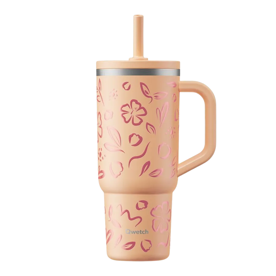 Qwetch Moani Abricot termohrnek Travel Cup 900 ml s brčkem