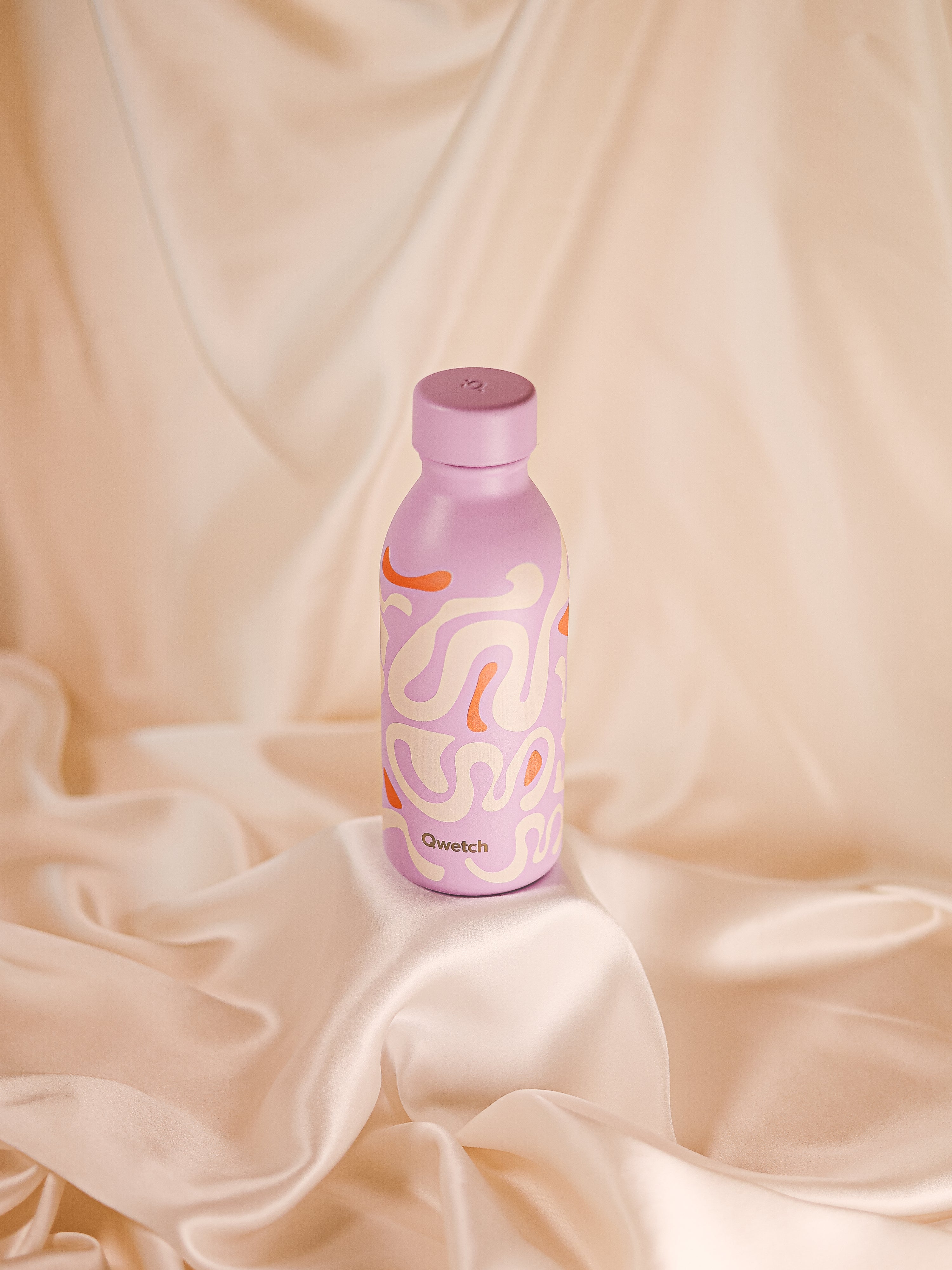 Qwetch Icon Waves Lavande termoláhev 500 ml vzor