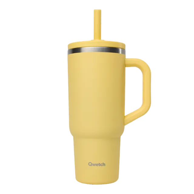 Qwetch Pastel Travel Cup termohrnek 900 ml citron nerez