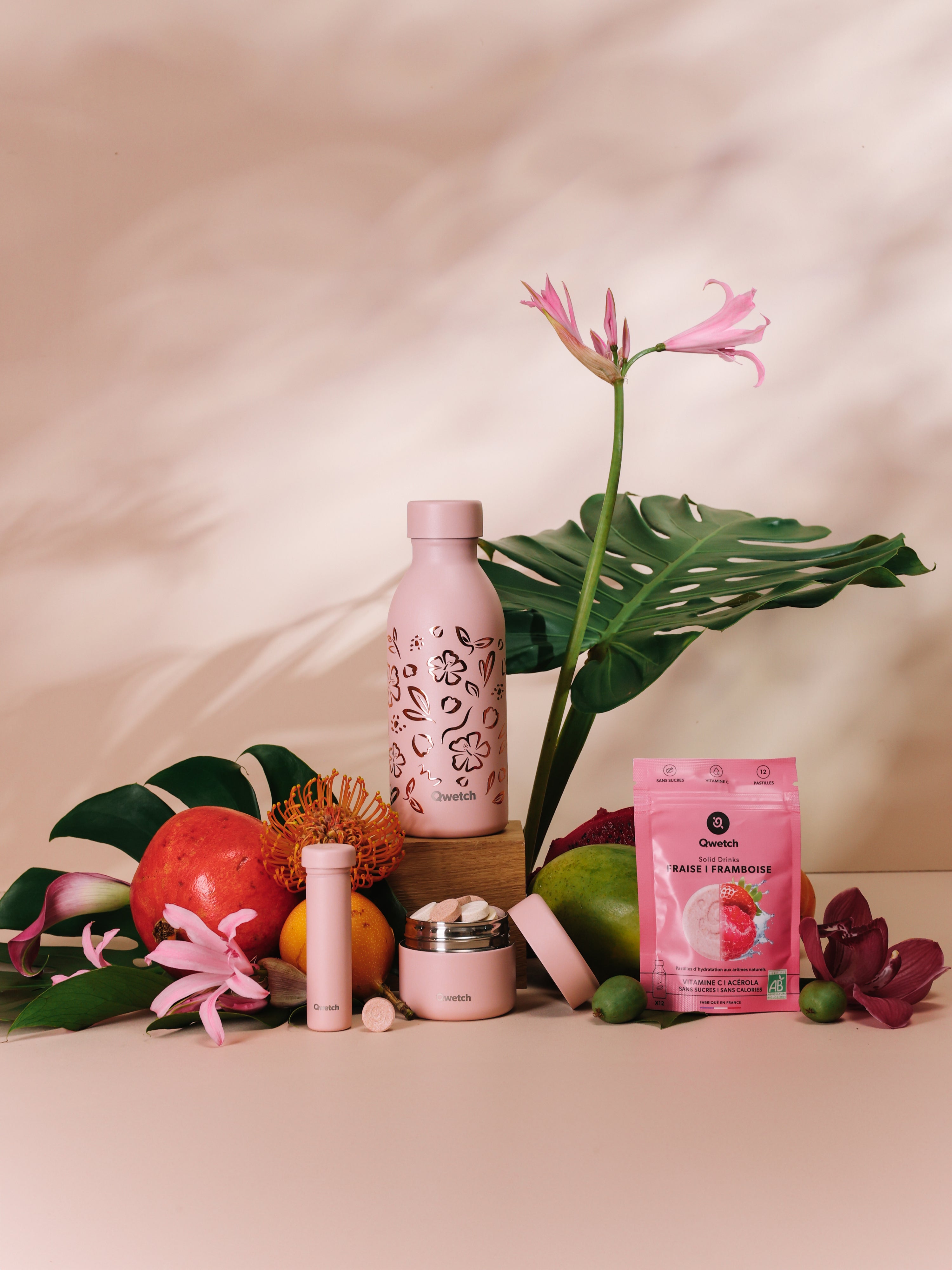 Qwetch Icon Moani Pastel Rose termoláhev 500 ml růžová