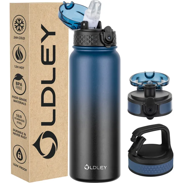 OLDLEY Triple Lid termoska 20oz modro-černá nerez