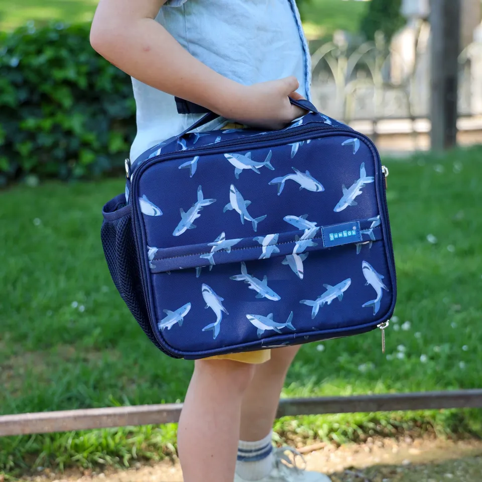 Yumbox Insulated Large Lunch Bag 3-Way Carry termo taška Sharks