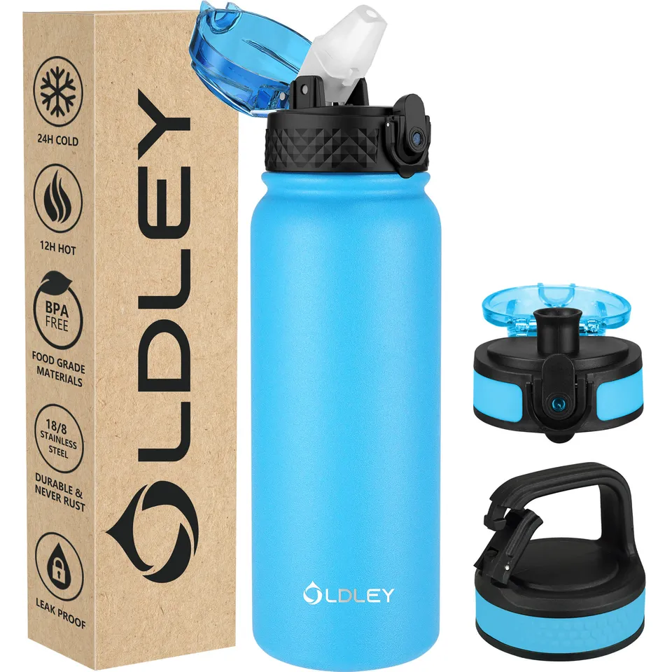 Oldley Triple Lid 20oz termoska modrá nerezová