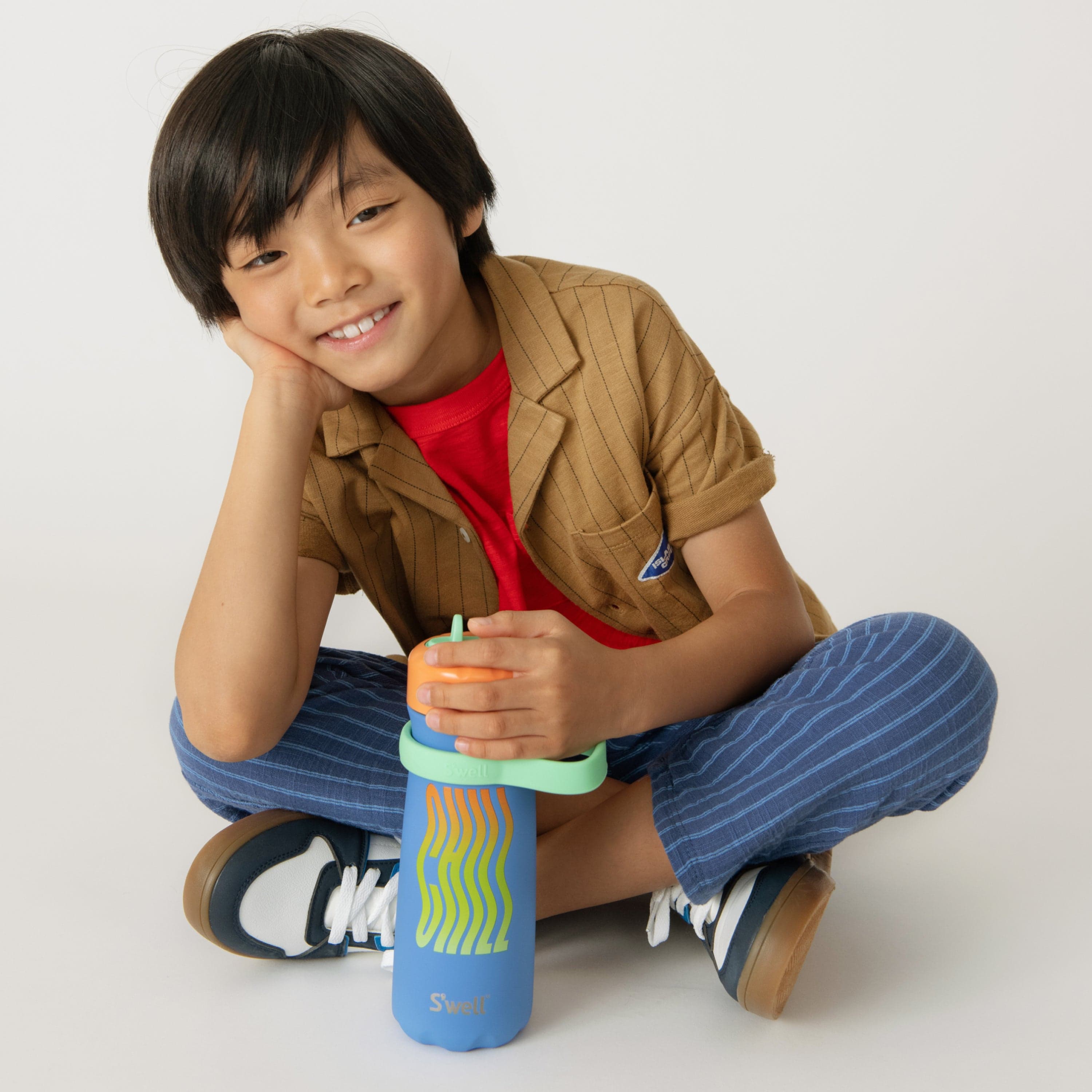 S'well Traveler termo lahev 473 ml modrá Flip Straw