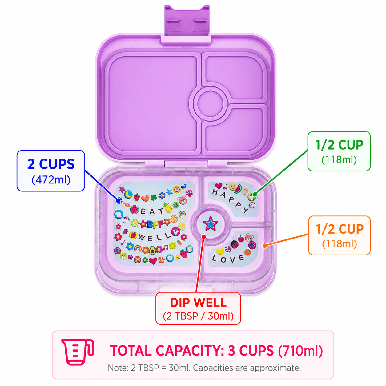 Yumbox Panino box na svačinu Ami Purple se 4 přihrádkami