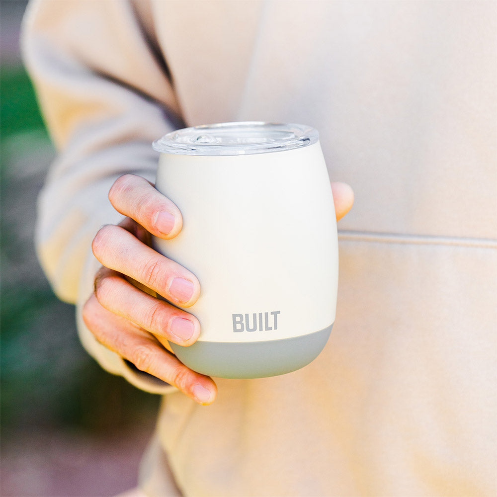 BUILT Cascade Wine Tumbler 12oz Concrete Grey nerez