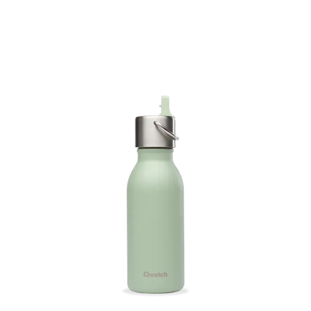Qwetch Kids Matt zelená termoláhev 350 ml s brčkem