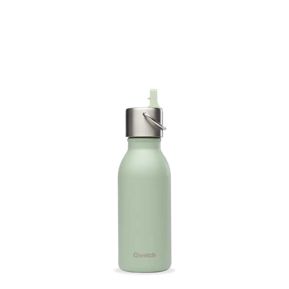 Qwetch Kids Matt zelená termoláhev 350 ml s brčkem