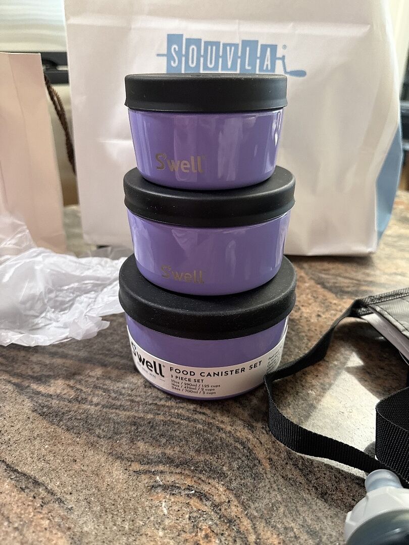 S'well Food Canister Set dózy 3 ks Onyx s víčkem