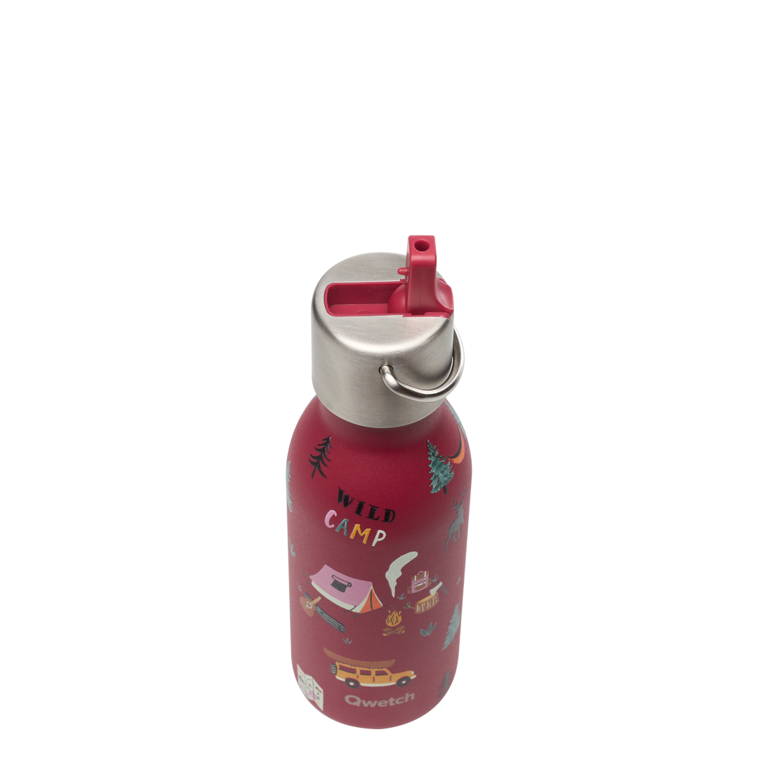 Qwetch Kids Yosemite bordó termoláhev 350 ml s brčkem