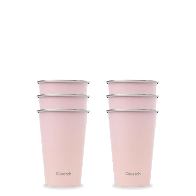 Qwetch One nerezový kelímek rodinná sada Pastel Rose