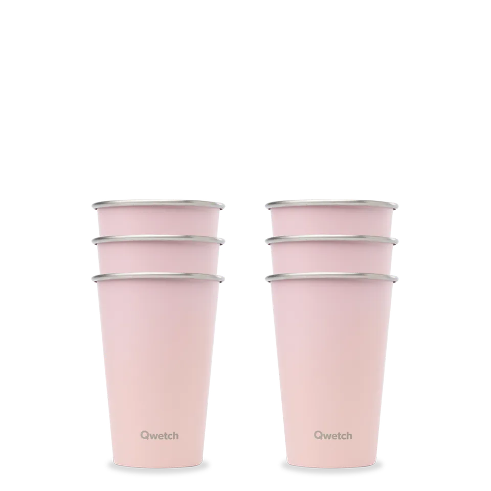 Qwetch One nerezový kelímek rodinná sada Pastel Rose