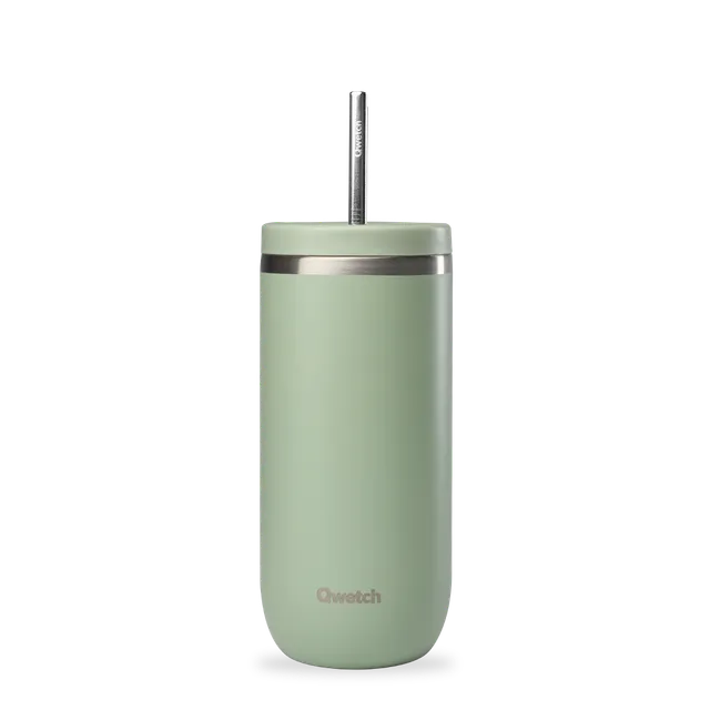 Qwetch Cold Cup termohrnek 600 ml zelený lipový s brčkem