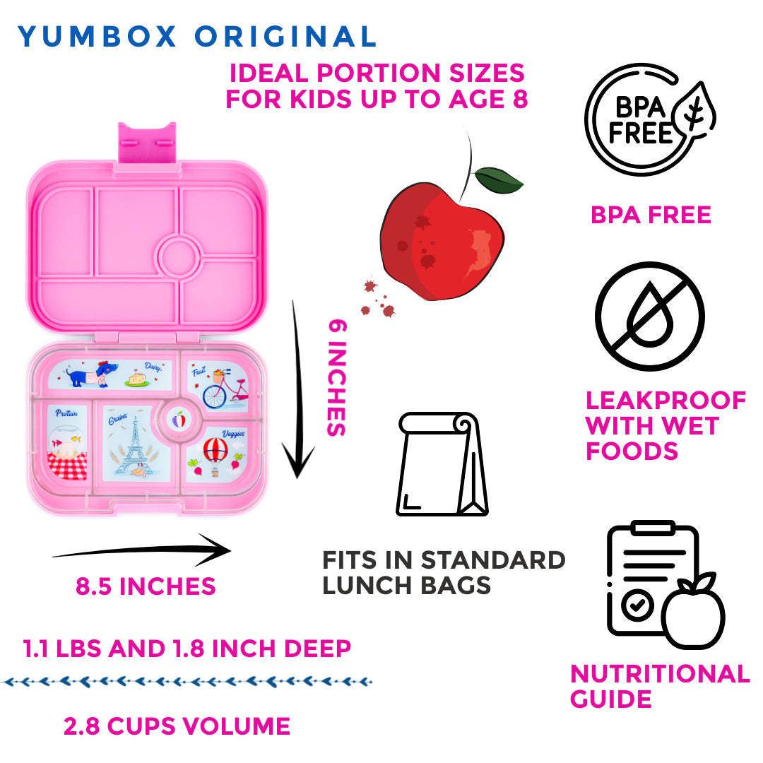 Yumbox Original Power Pink Paris svačinový box 6 přihrádek