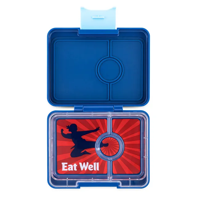 Yumbox Snack svačinový box Ninja Blue Kung Fu Tray 3 přihrádky