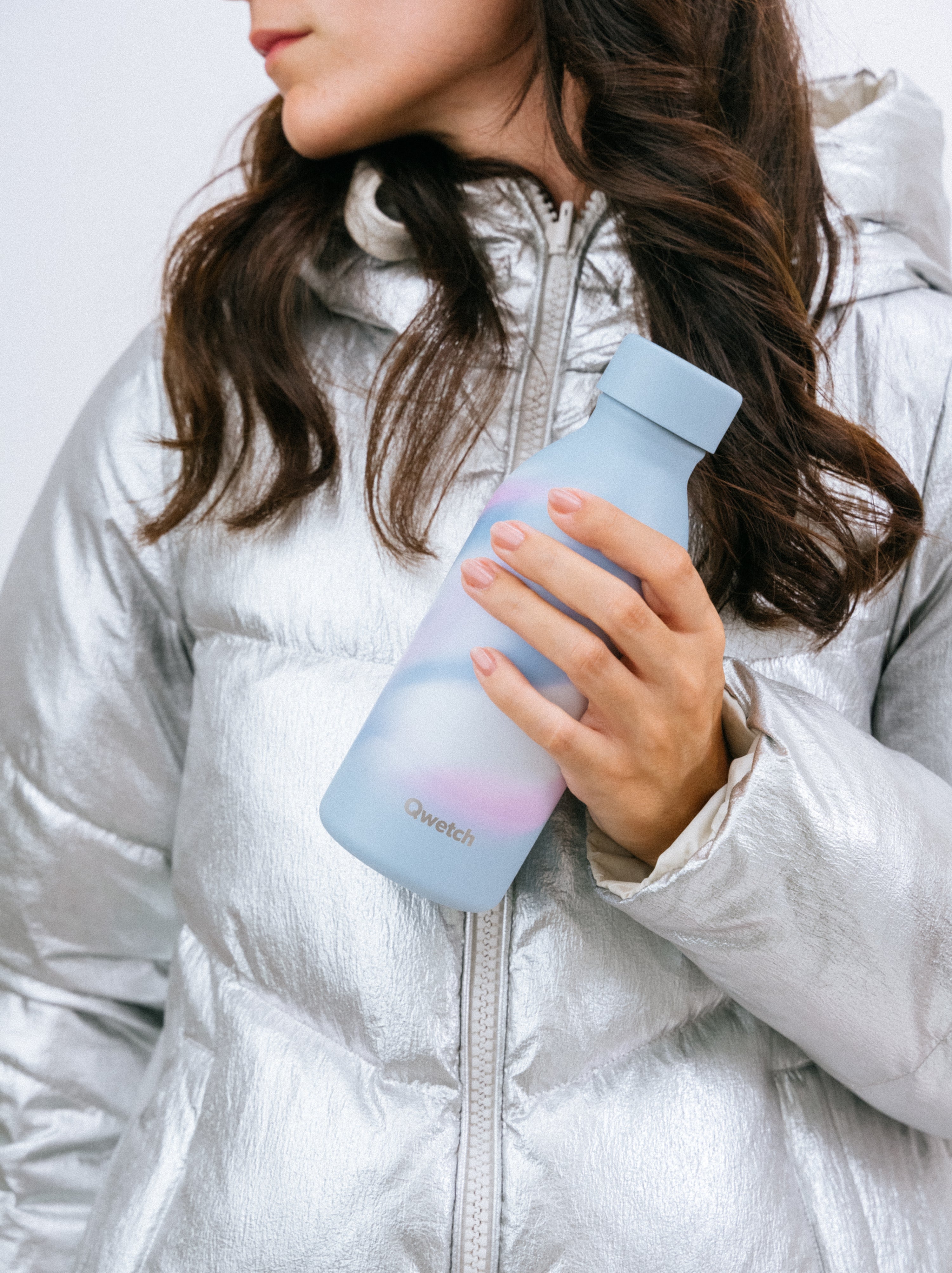 Qwetch Icon Aura Pastel Bleu termoláhev 500 ml nerez