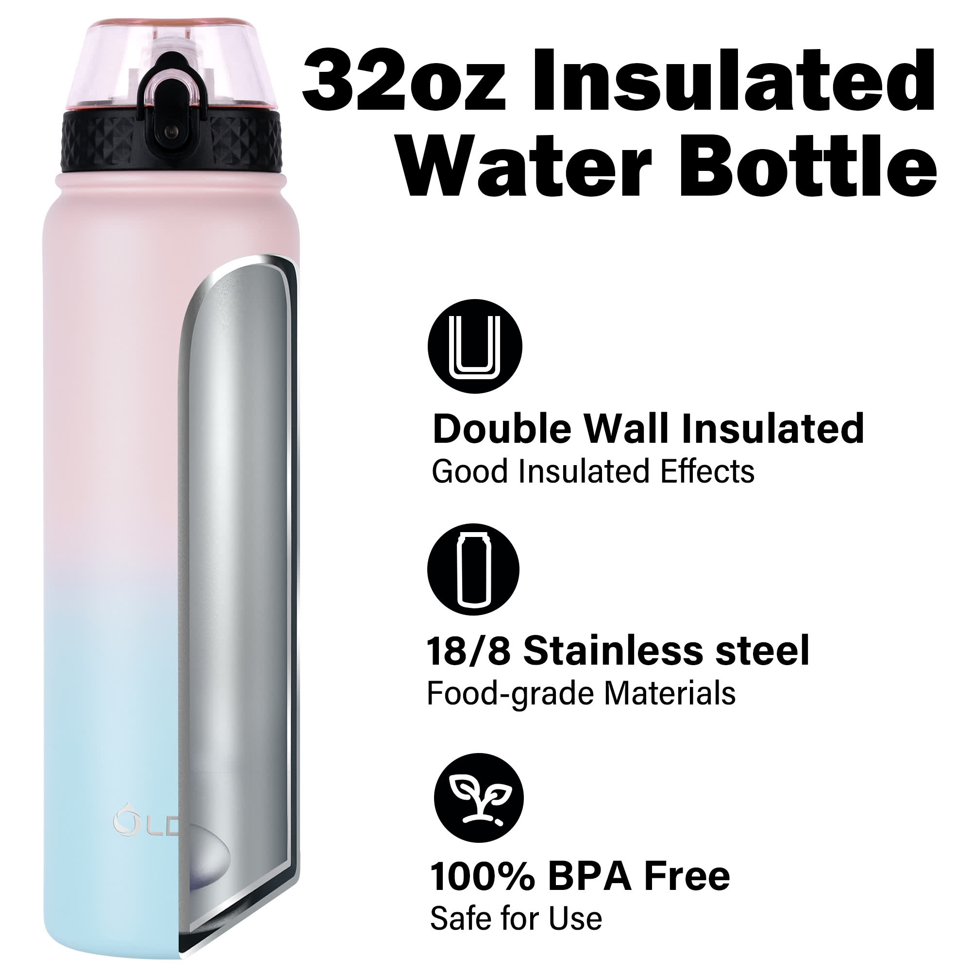 Oldley 32oz termoska růžovo-modrá 950 ml nerez