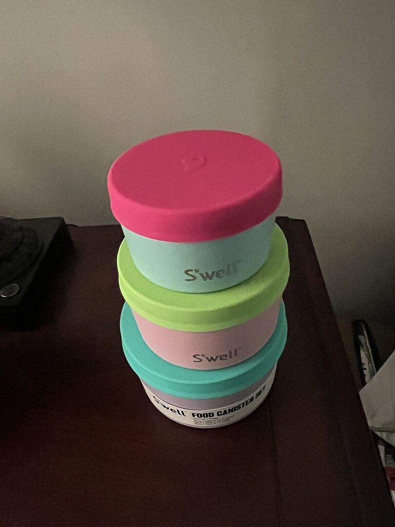 S'well Food Canister Set dózy 3 ks Onyx s víčkem