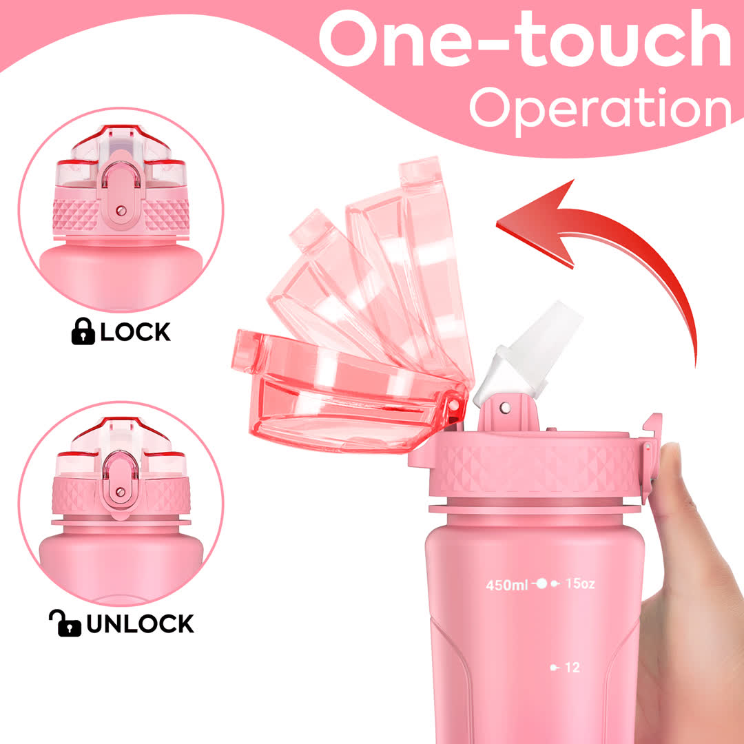 OLDLEY Kids dětská láhev 15oz růžovo-fialová
