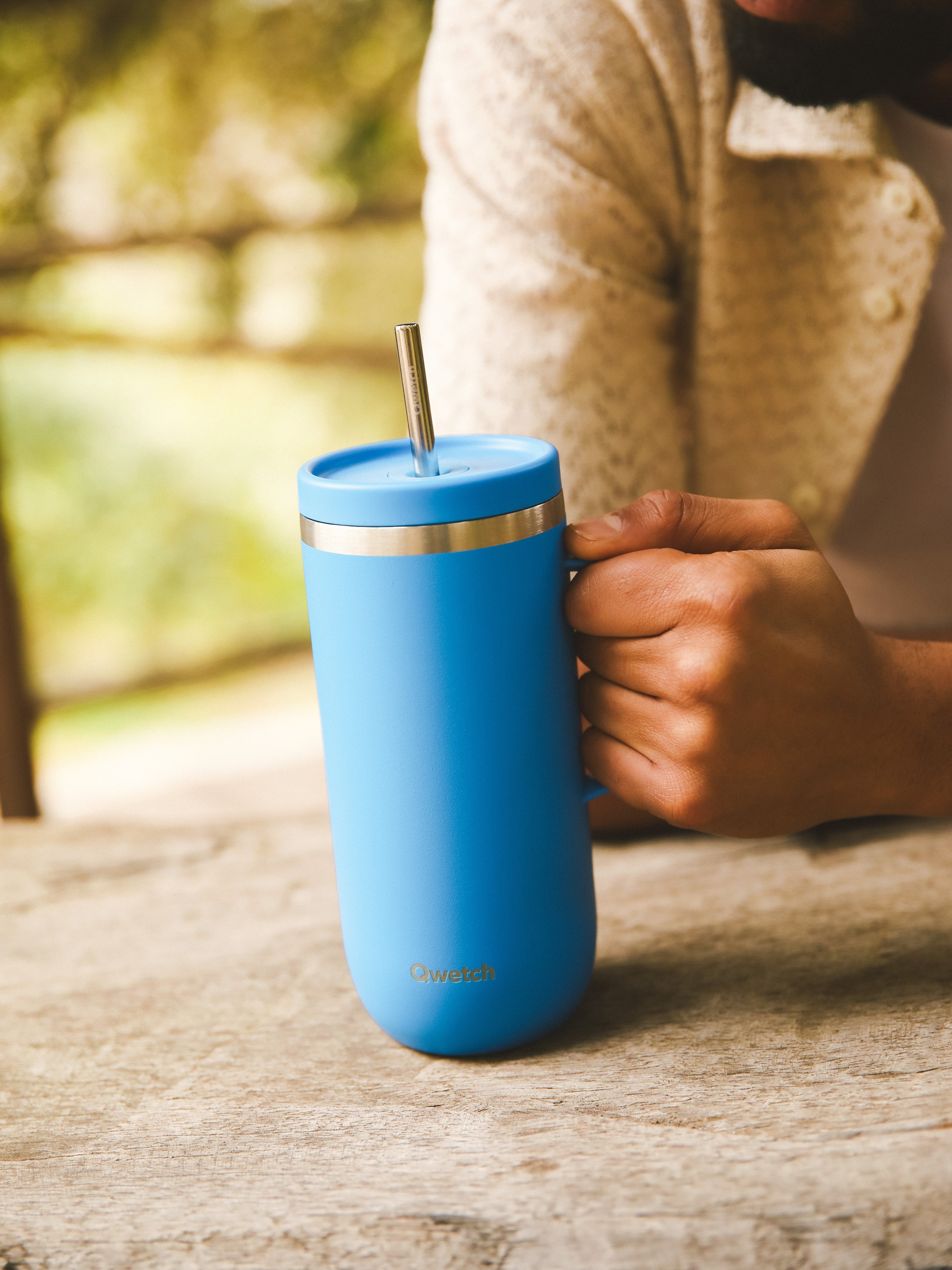 Qwetch Cold Cup Pop Azur kelímek 600 ml s brčkem