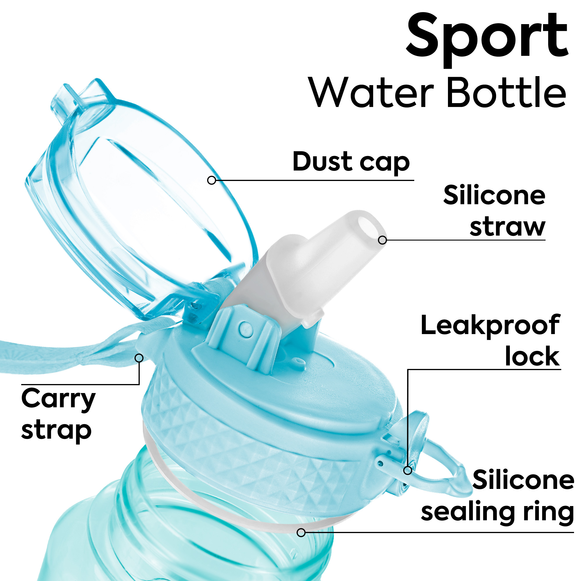 OLDLEY Kids sportovní láhev 450 ml modrá transparentní