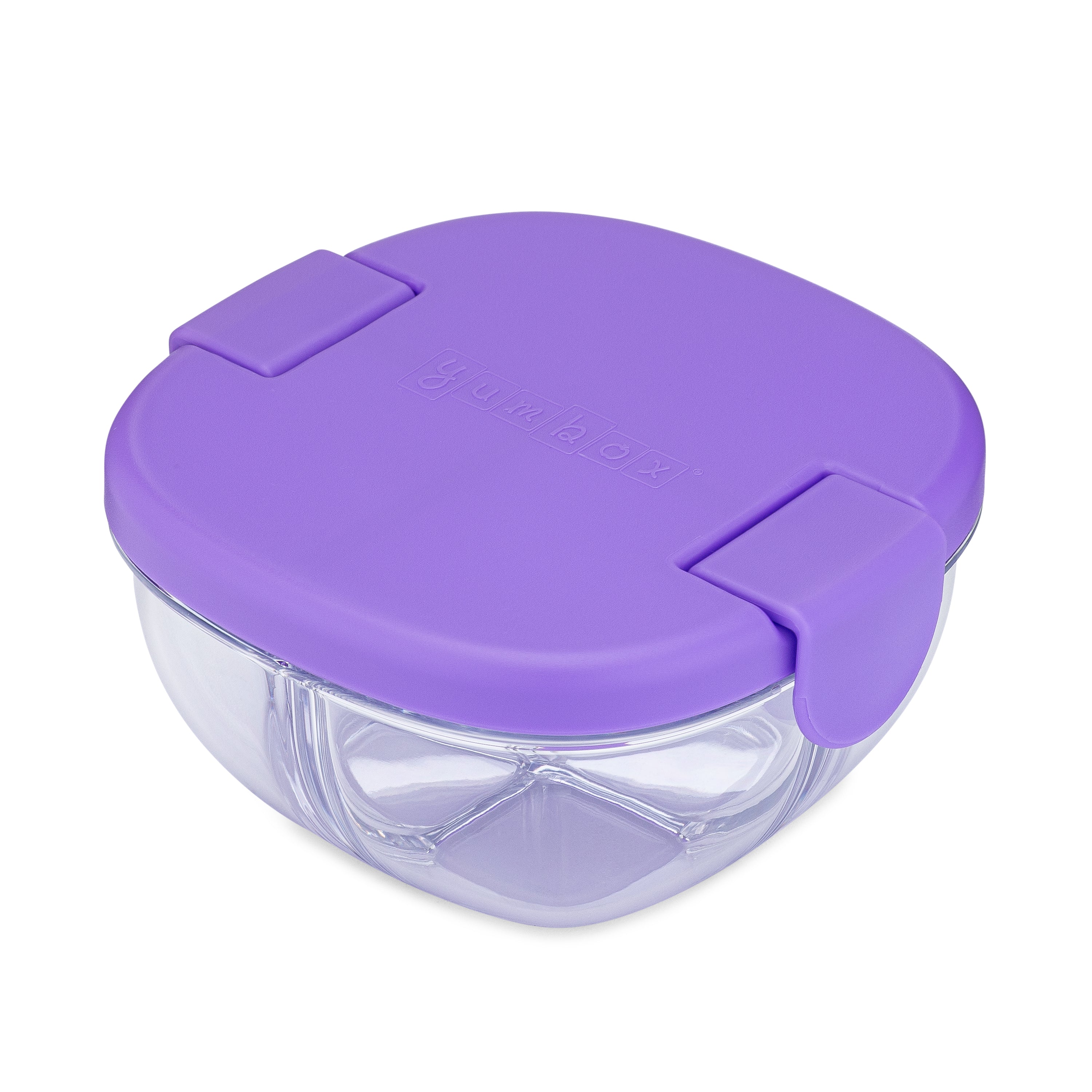 Yumbox Snack miska 3 přihrádky fialová s víčkem
