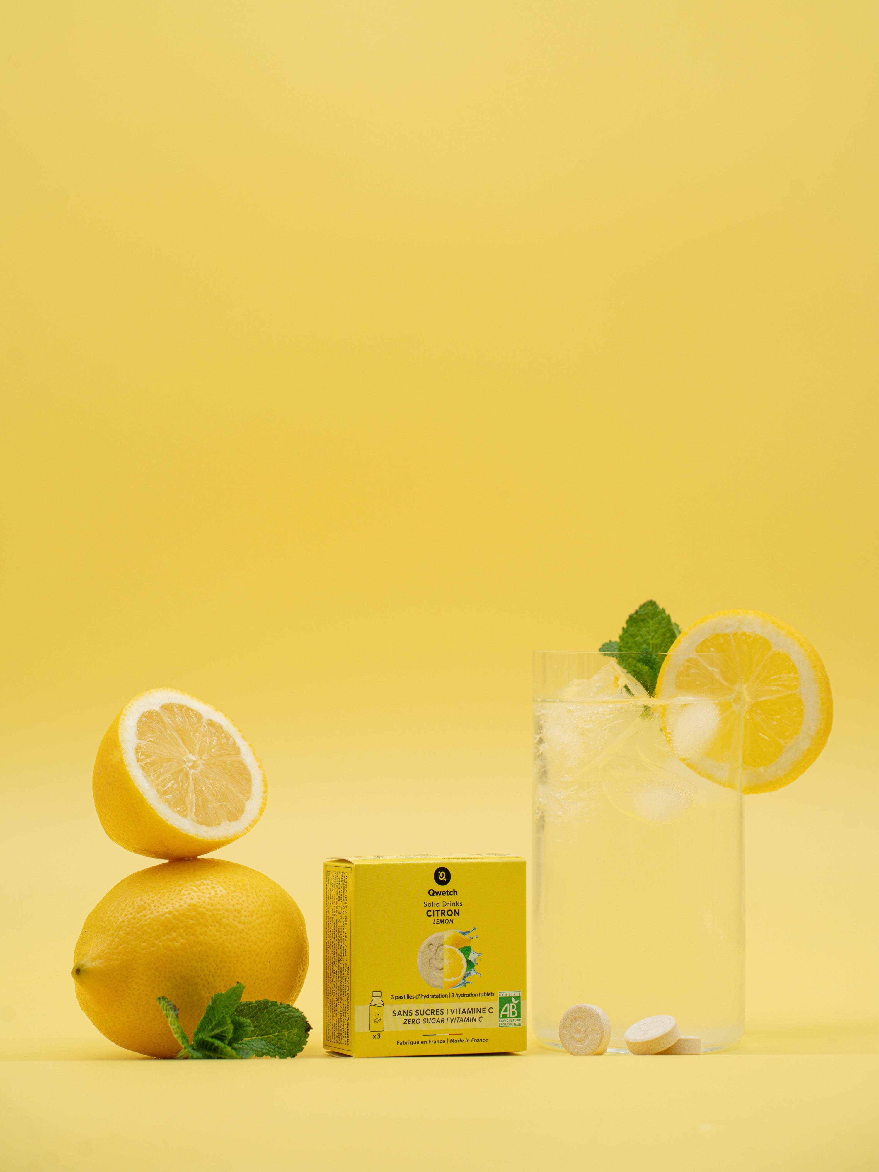 Qwetch Solid Drinks Bio Citron tablety do vody 3 ks bez cukru