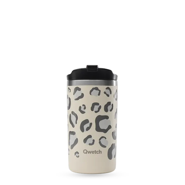 Qwetch Wild Sable termohrnek 350 ml s leopardím vzorem