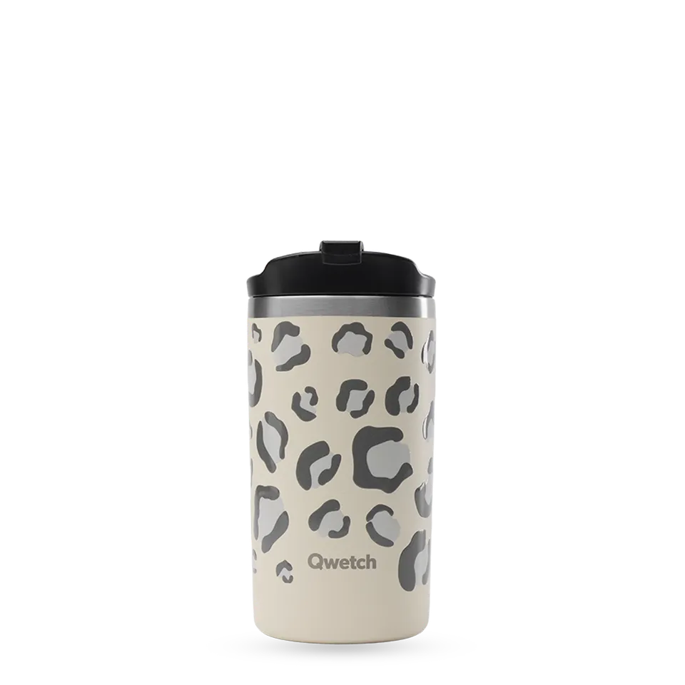 Qwetch Wild Sable termohrnek 350 ml s leopardím vzorem