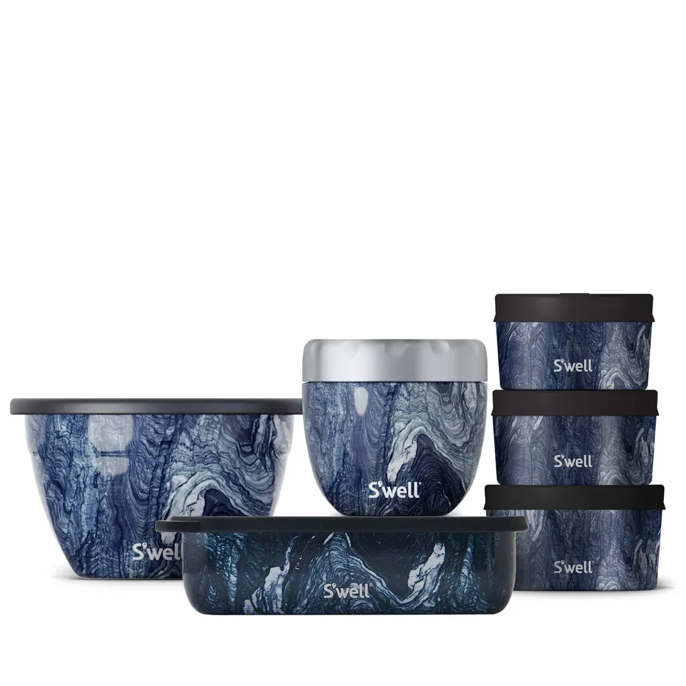 S'well Eats Organized sada boxů Azurite Marble