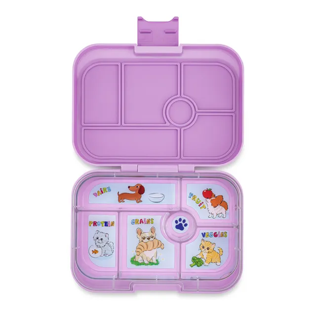 Yumbox Original Ami Purple Cats Dogs svačinový box 6 přihrádek