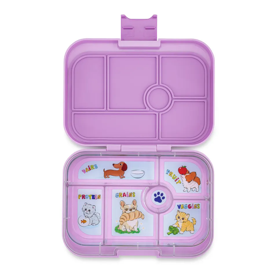 Yumbox Original Ami Purple Cats Dogs svačinový box 6 přihrádek