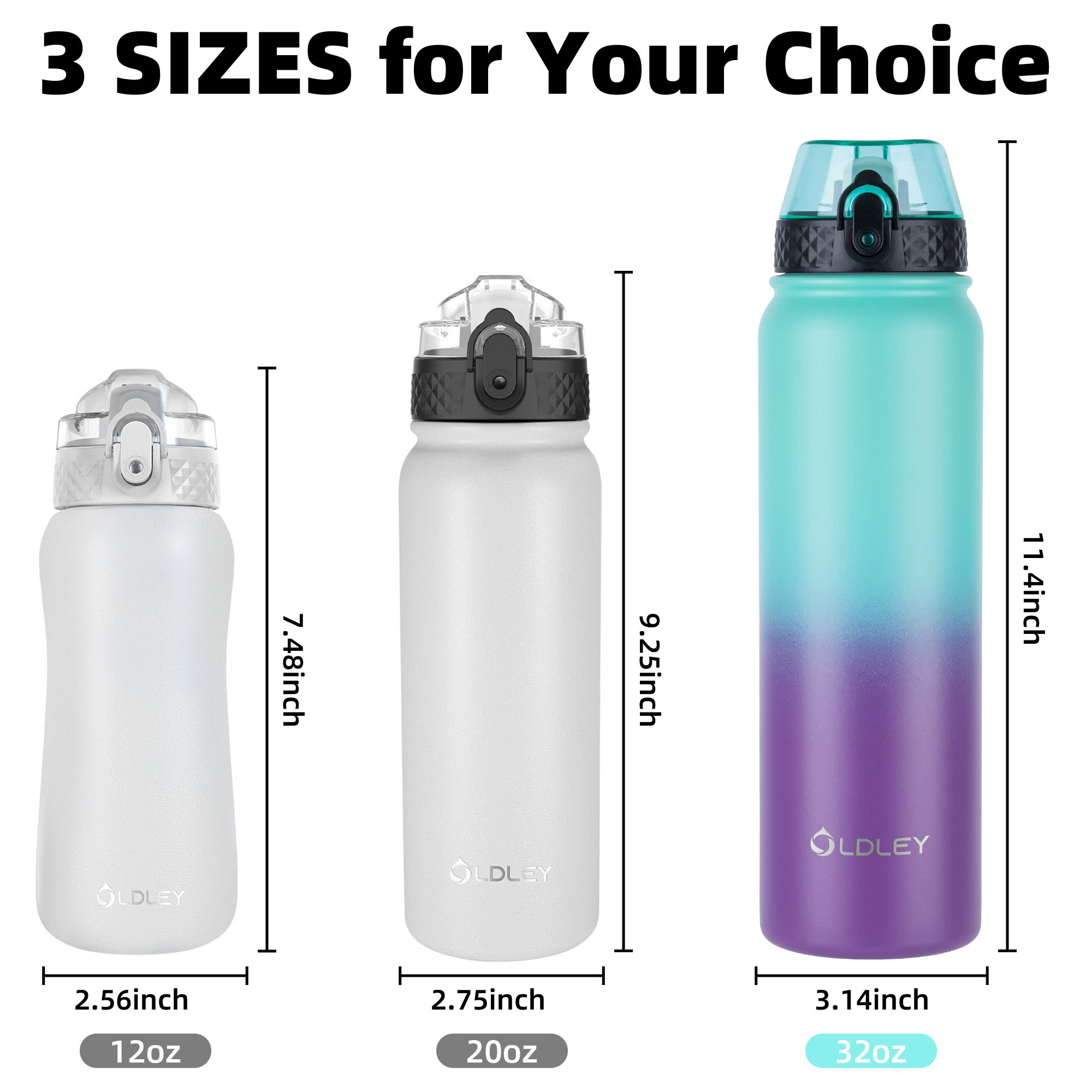 OLDLEY Gradient termo láhev 950 ml teal-fialová nerez
