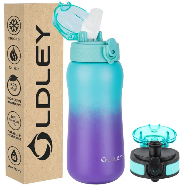 OLDLEY Compact 12oz láhev s brčkem zeleno-fialová 350 ml