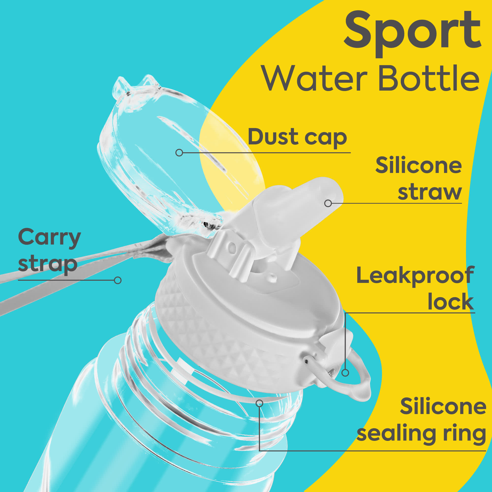Oldley Sport transparentní dětská láhev 450 ml plast