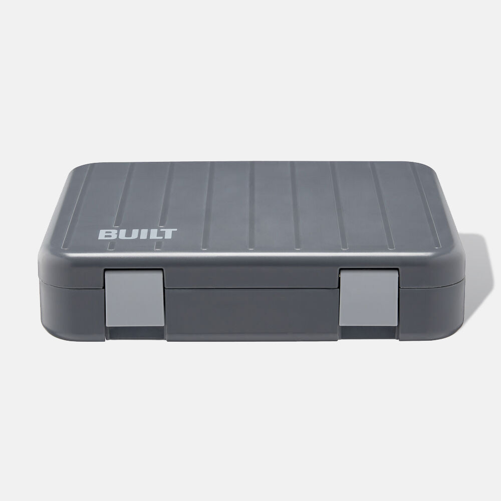 BUILT Lunch Box box na jídlo šedý s příbory a dózami
