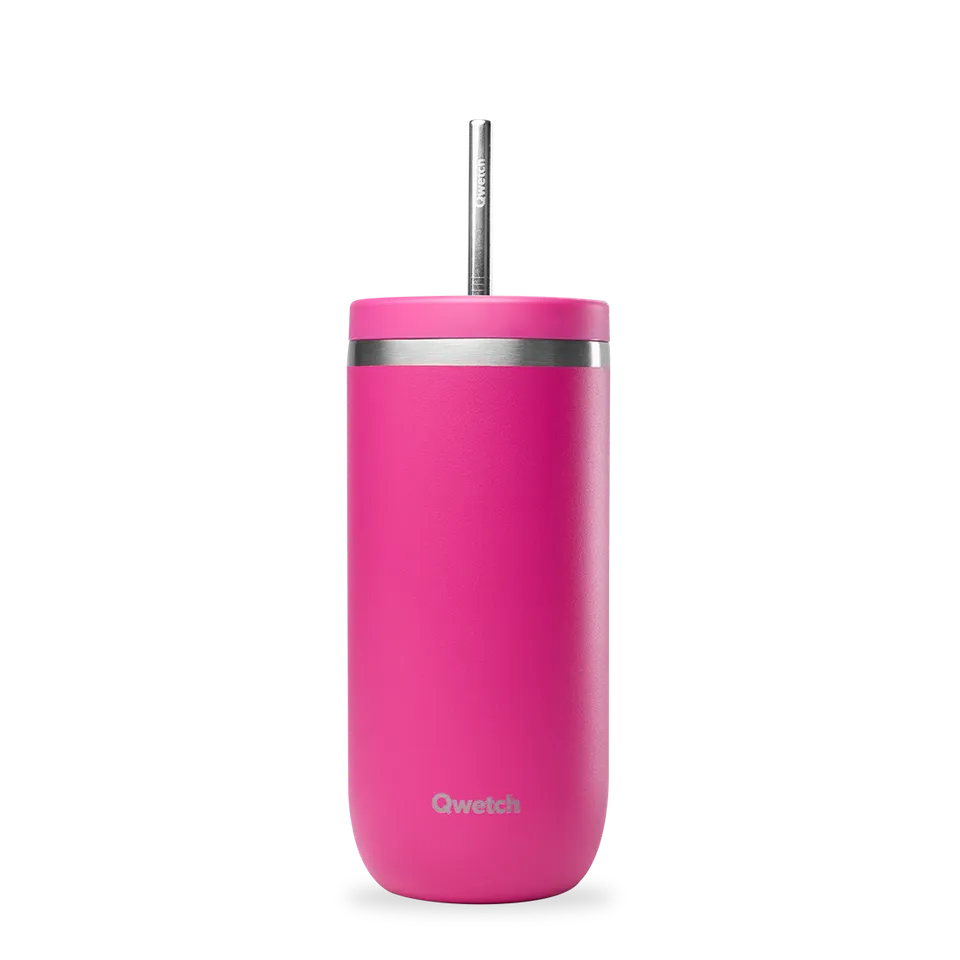 Qwetch Cold Cup Matt Magenta termohrnek 470 ml s brčkem