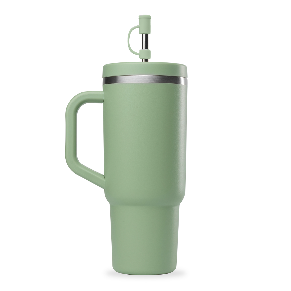 Qwetch Travel Cup termohrnek 900 ml mat zelená lipa s brčkem