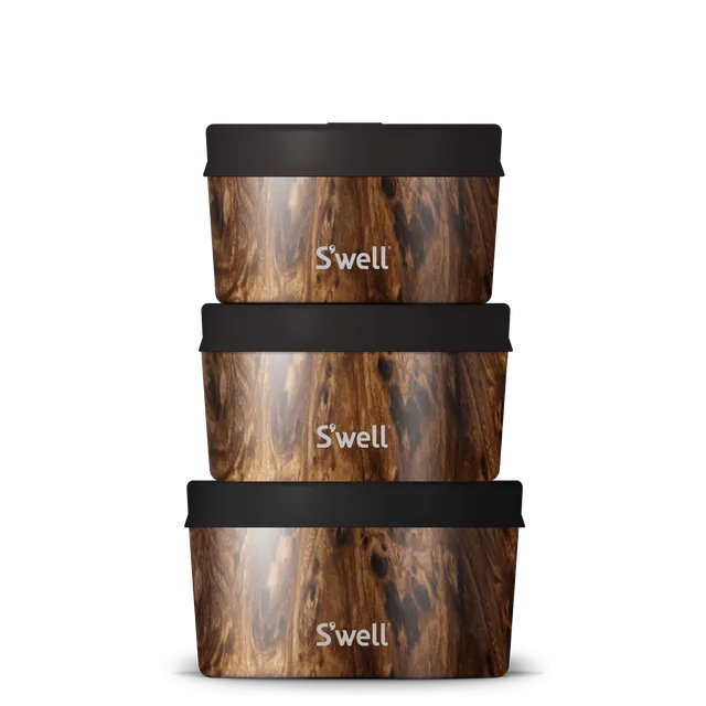 S'well Food Canister Set dózy 3 ks Onyx s víčkem