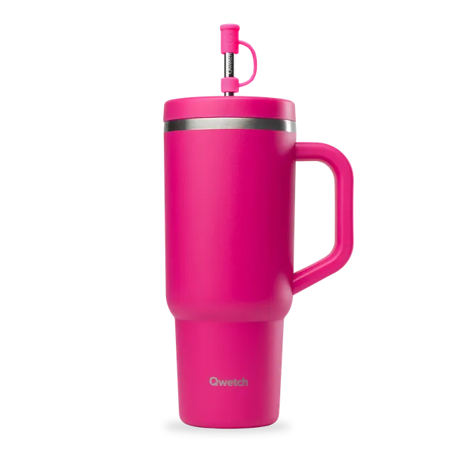 Qwetch Travel Cup Pop Magenta termohrnek 900 ml s brčkem