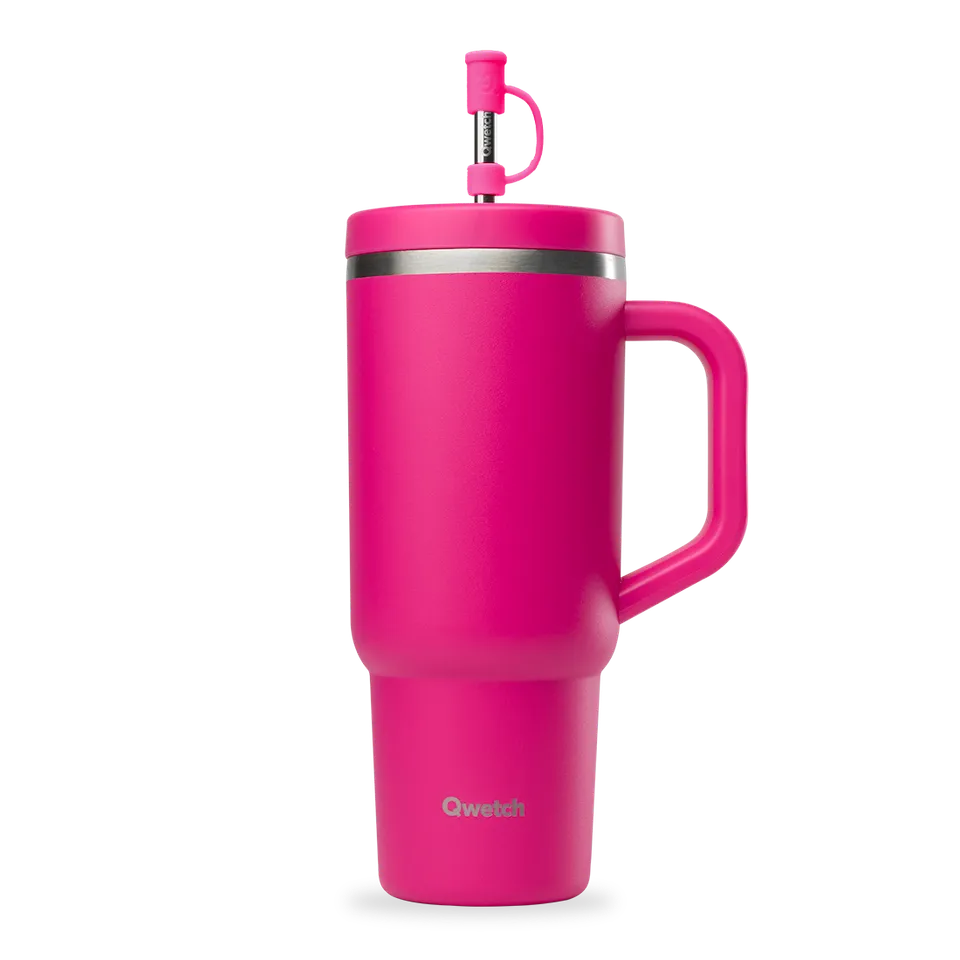 Qwetch Travel Cup Pop Magenta termohrnek 900 ml s brčkem