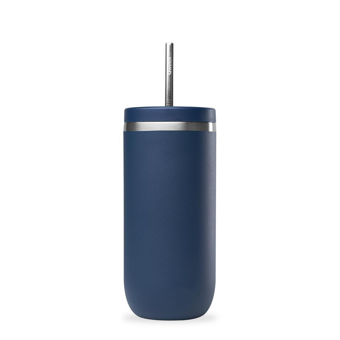 Qwetch Cold Cup termohrnek 470 ml matt bleu nuit s brčkem