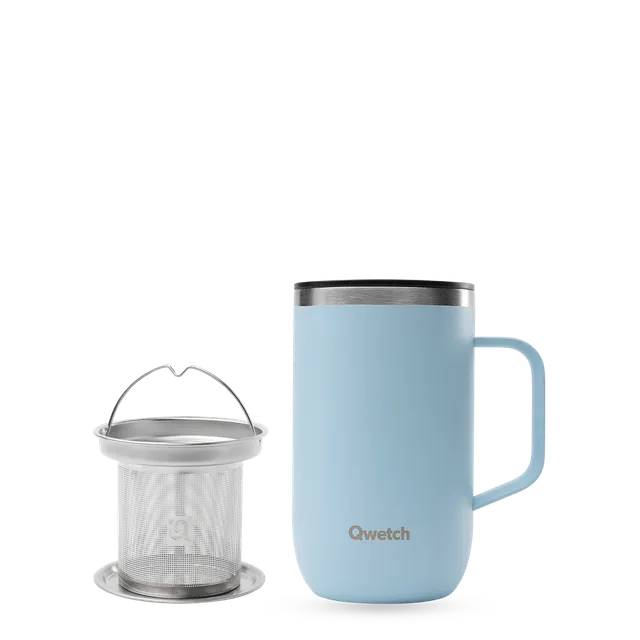 Qwetch Tisanière Pastel Bleu termohrnek se sítkem 470 ml