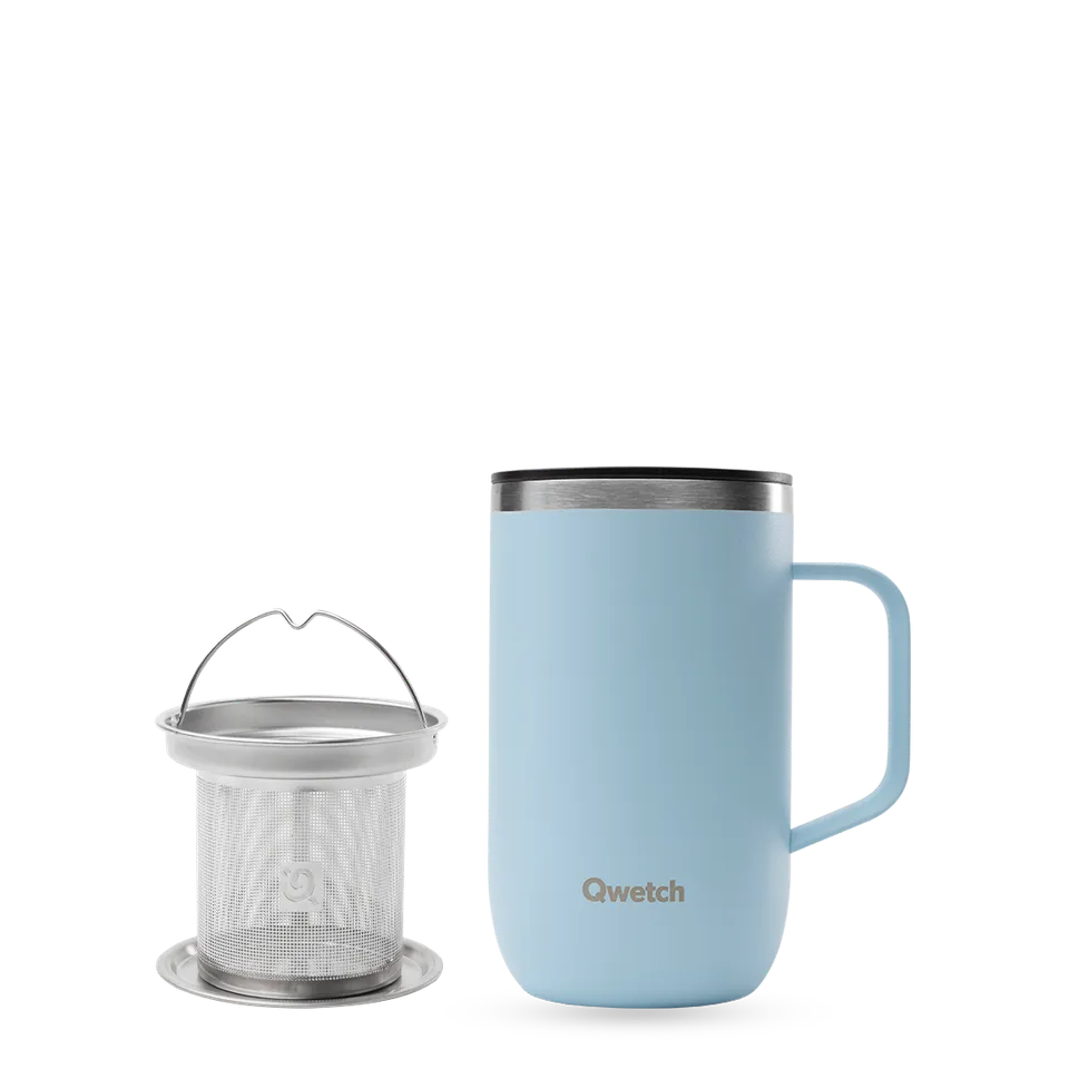 Qwetch Tisanière Pastel Bleu termohrnek se sítkem 470 ml