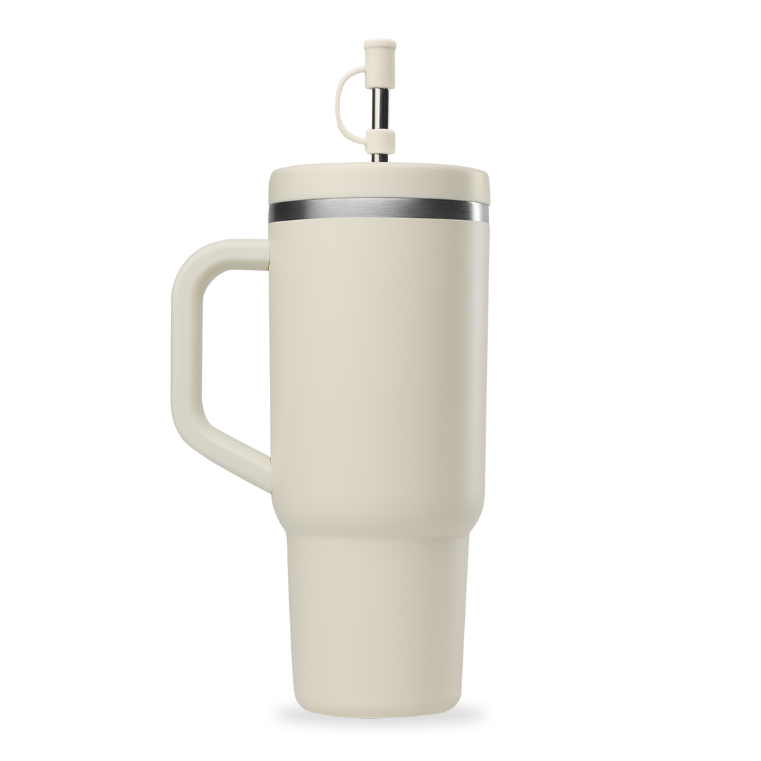 Qwetch Travel Cup termohrnek 900 ml mat písek s brčkem