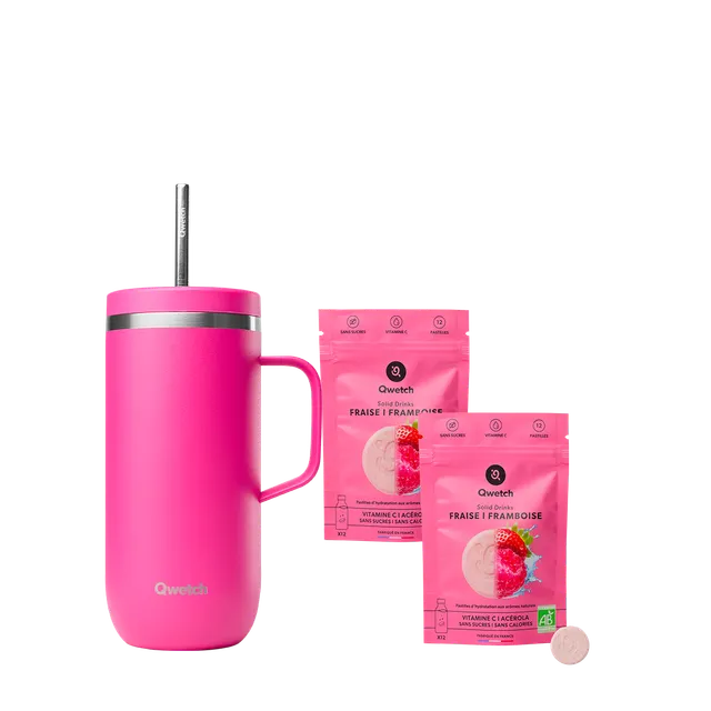 Qwetch Solid Drinks kelímek jahoda malina magenta sada