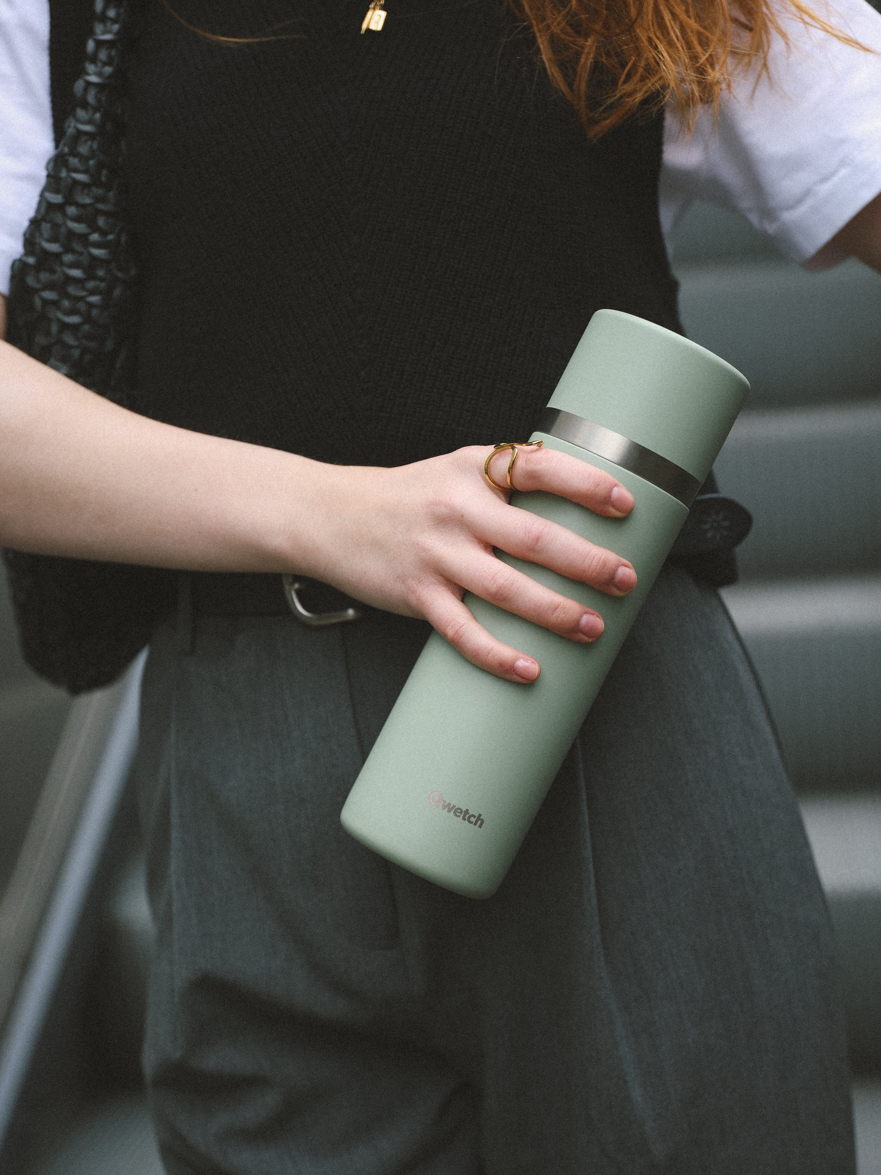 Qwetch Thermo termoska 750 ml lipová zelená nerez