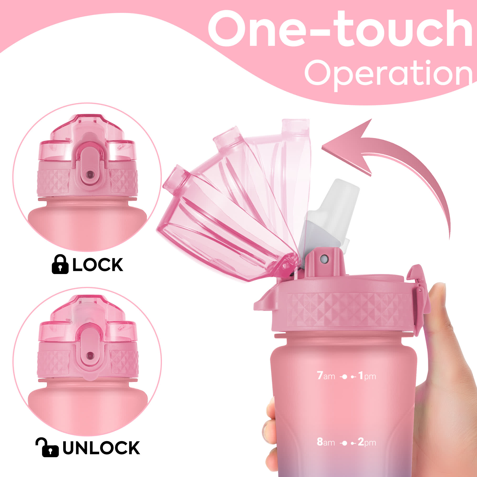 Oldley Kids 15oz dětská láhev candy pink 450 ml