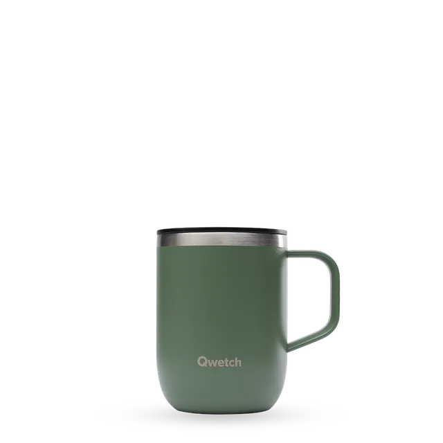 Qwetch Matt termohrnek 350 ml Kaki nerezový